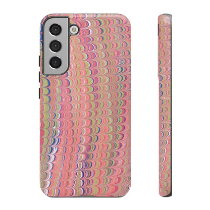 Pink Pastels Feather Marbled Vintage Design iPhone 16 + Samsung + Apple + Google - 2 finishes