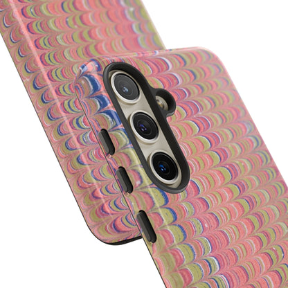 Pink Pastels Feather Marbled Vintage Design iPhone 16 + Samsung + Apple + Google - 2 finishes