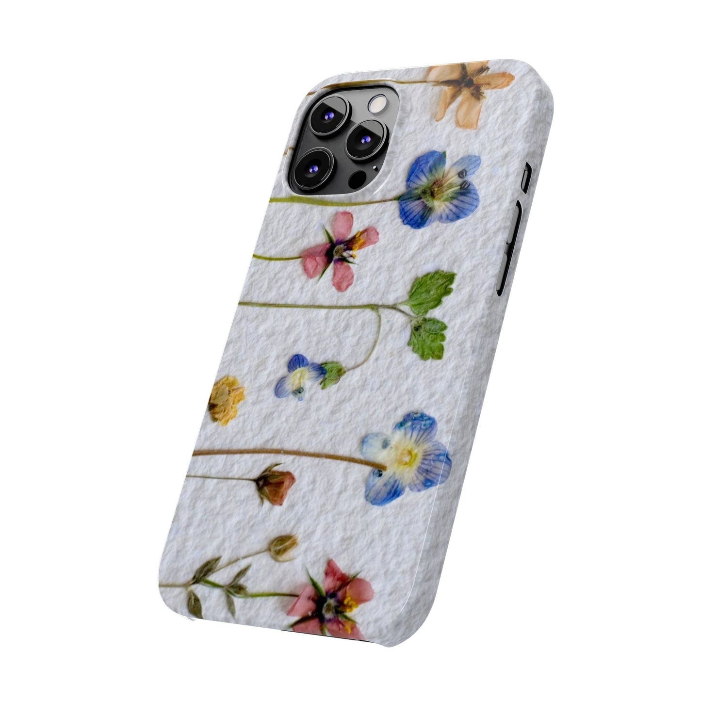 Dried Wild Pink and Purple Flower Image on Paper, Floral Slim Phone Cases, Case-Mate IPHONE16 and all sizes