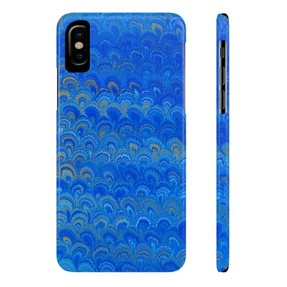 Blue Marbled Design, Italy Feather Phone Case, Multi-Color, Slim Phone Cases, Case-Mate IPHONE16 and all sizes