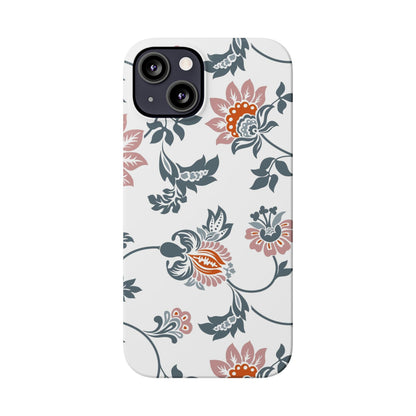 Pink and Green Flower Pattern, Floral Slim Phone Cases, Case-Mate IPHONE16 and all sizes