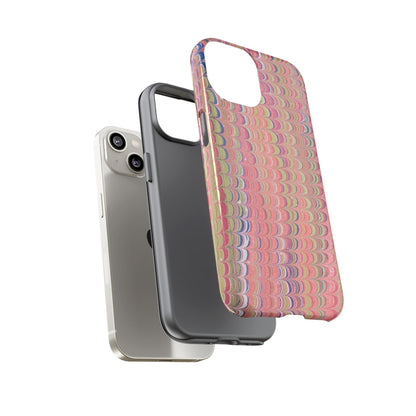Pink Pastels Feather Marbled Vintage Design iPhone 16 + Samsung + Apple + Google - 2 finishes