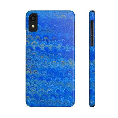 Blue Marbled Design, Italy Feather Phone Case, Multi-Color, Slim Phone Cases, Case-Mate IPHONE16 and all sizes