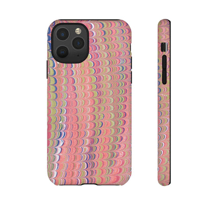 Pink Pastels Feather Marbled Vintage Design iPhone 16 + Samsung + Apple + Google - 2 finishes